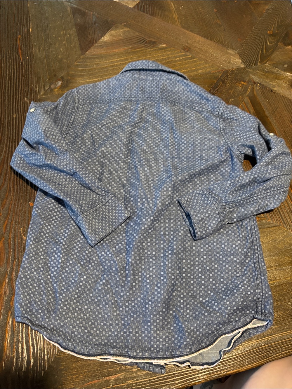 First Wave Blue Patterned Button-Down Shirt - Picture 9 of 11